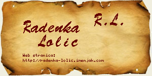 Radenka Lolić vizit kartica